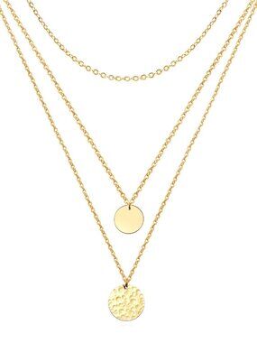 Necklace, 18K Gold Plated Steel